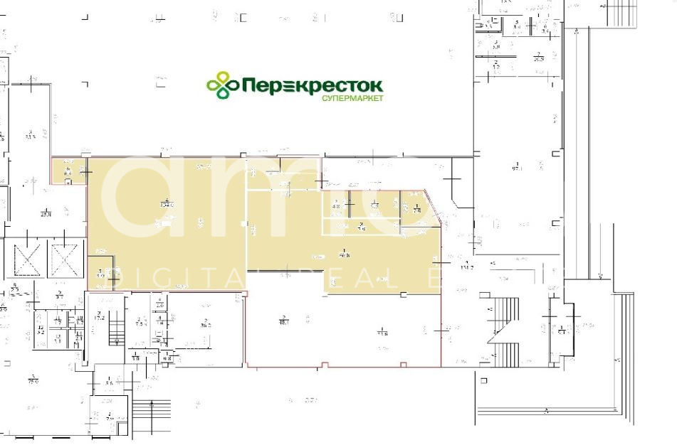 Планировка офиса 278 м², 1 этаж, ТЦ «г Санкт-Петербург, Пятилеток пр-т, 8, кор. 1»